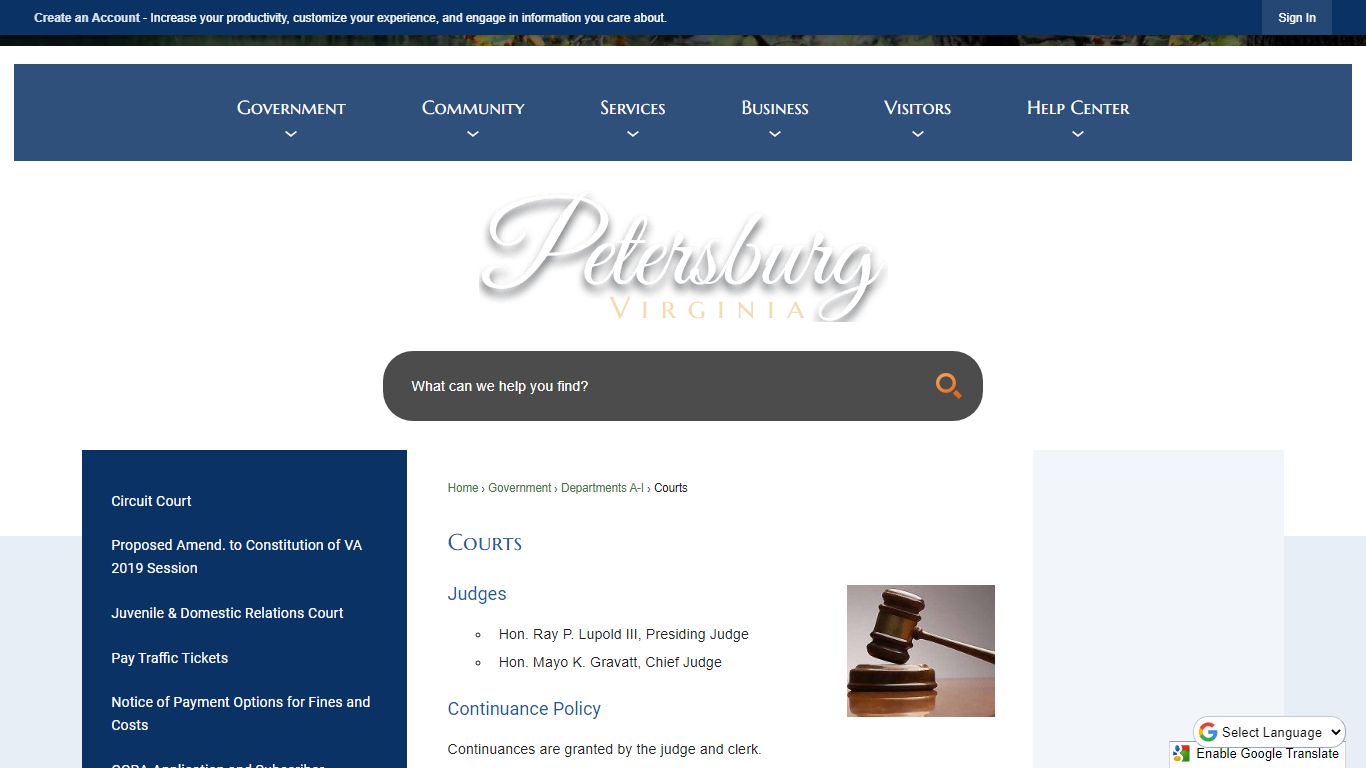 Courts | Petersburg, VA - Official Website